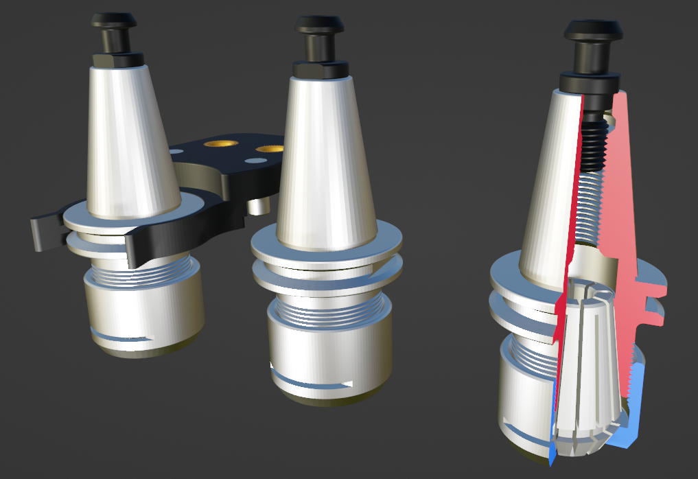 用于 ER20 夹头的 ISO20 刀柄